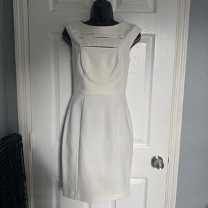 NWT French Connection White Tailored Midi Dress - size 4
